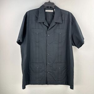 Vintage Monte Carlo Shirt‎ XL Black Button Up Short Sleeve Utility Work Tactical